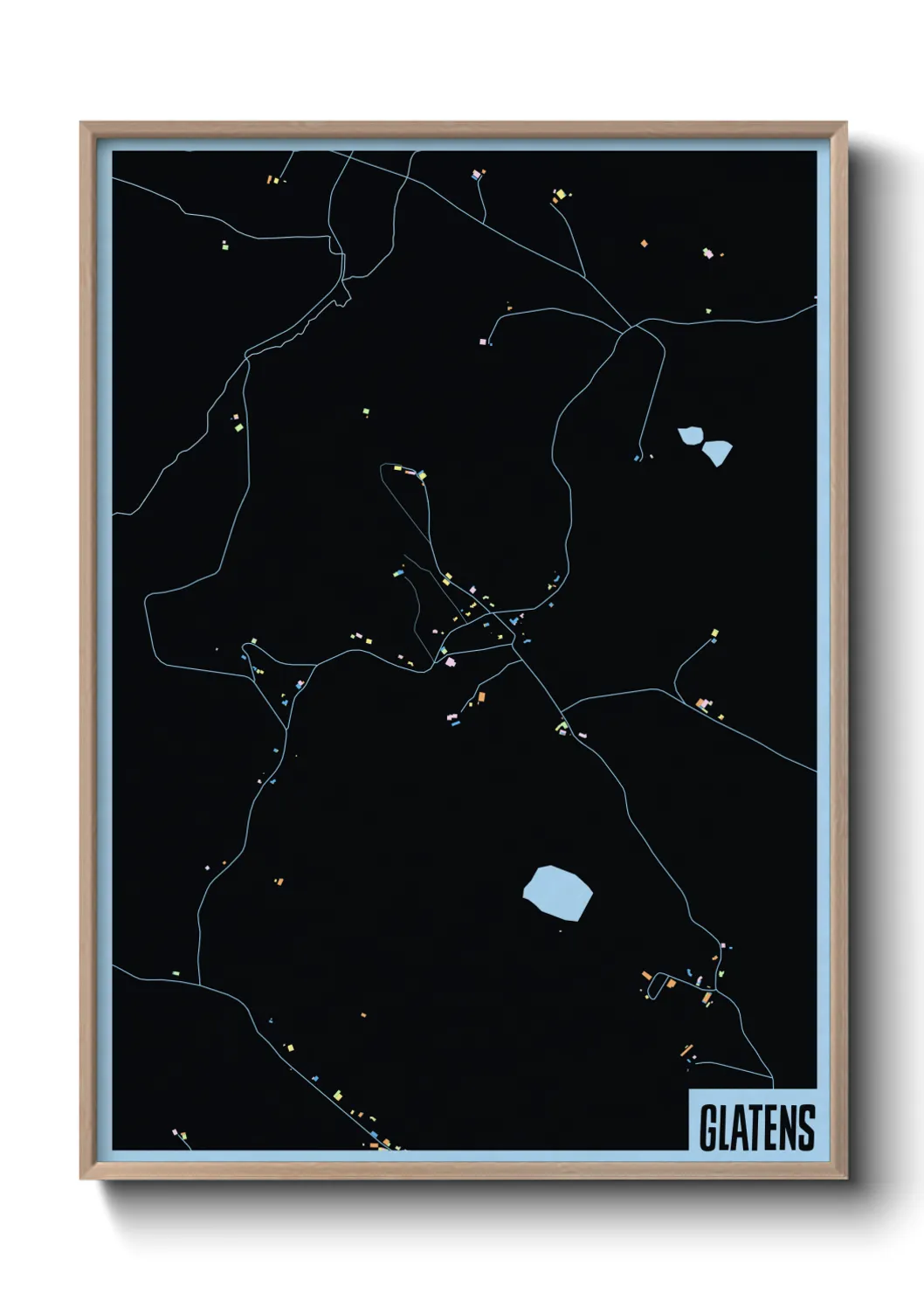 Une affiche de carte sur Glatens