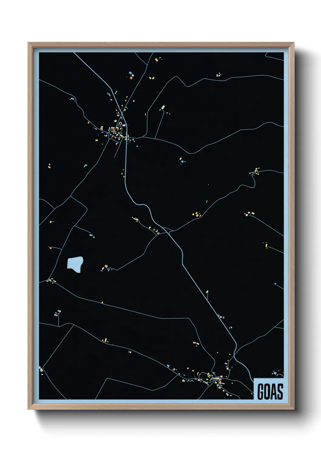 Une affiche de carte sur Goas