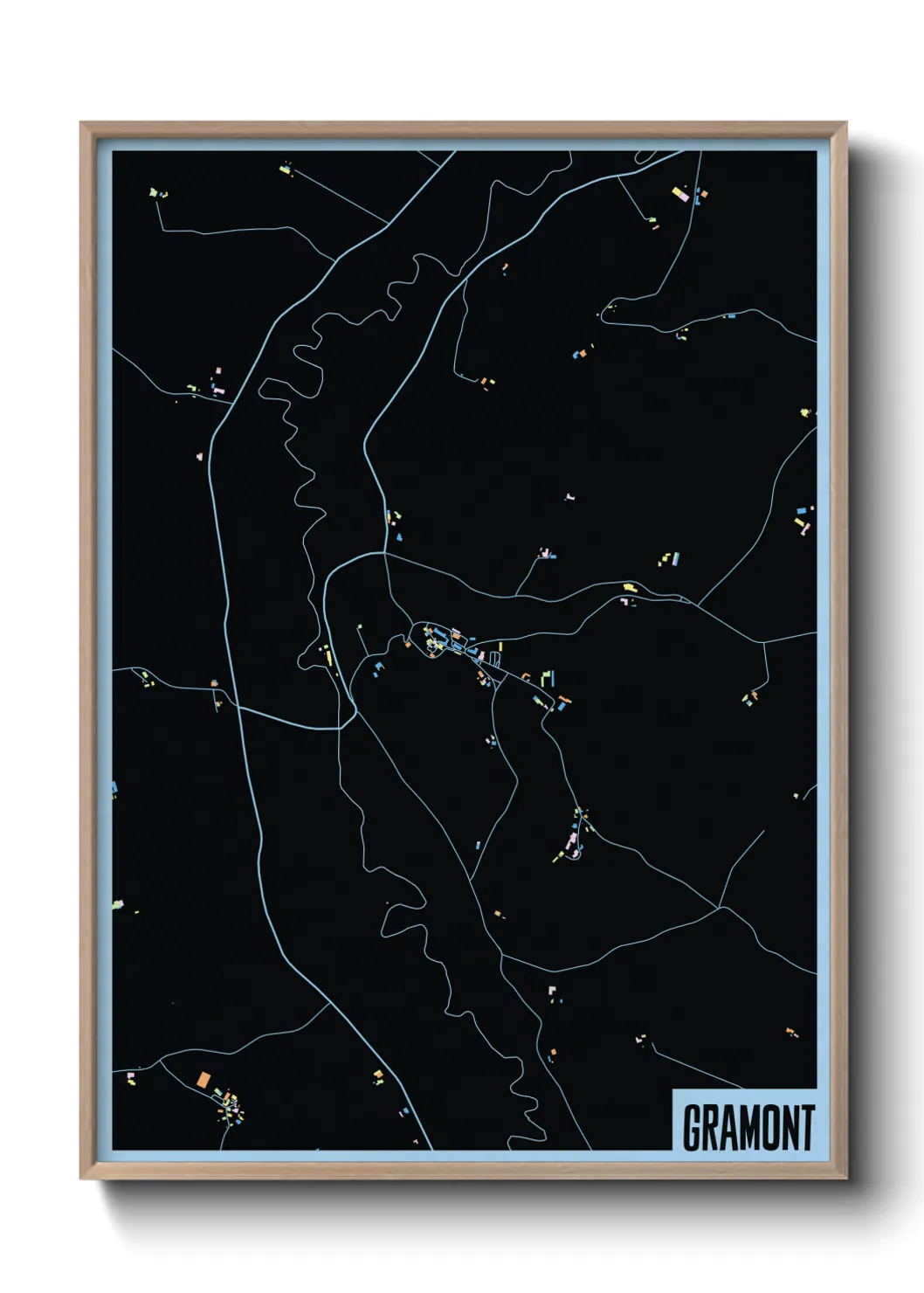 Une affiche de carte sur Gramont