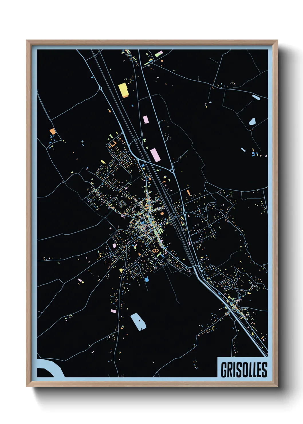 Une affiche de carte sur Grisolles