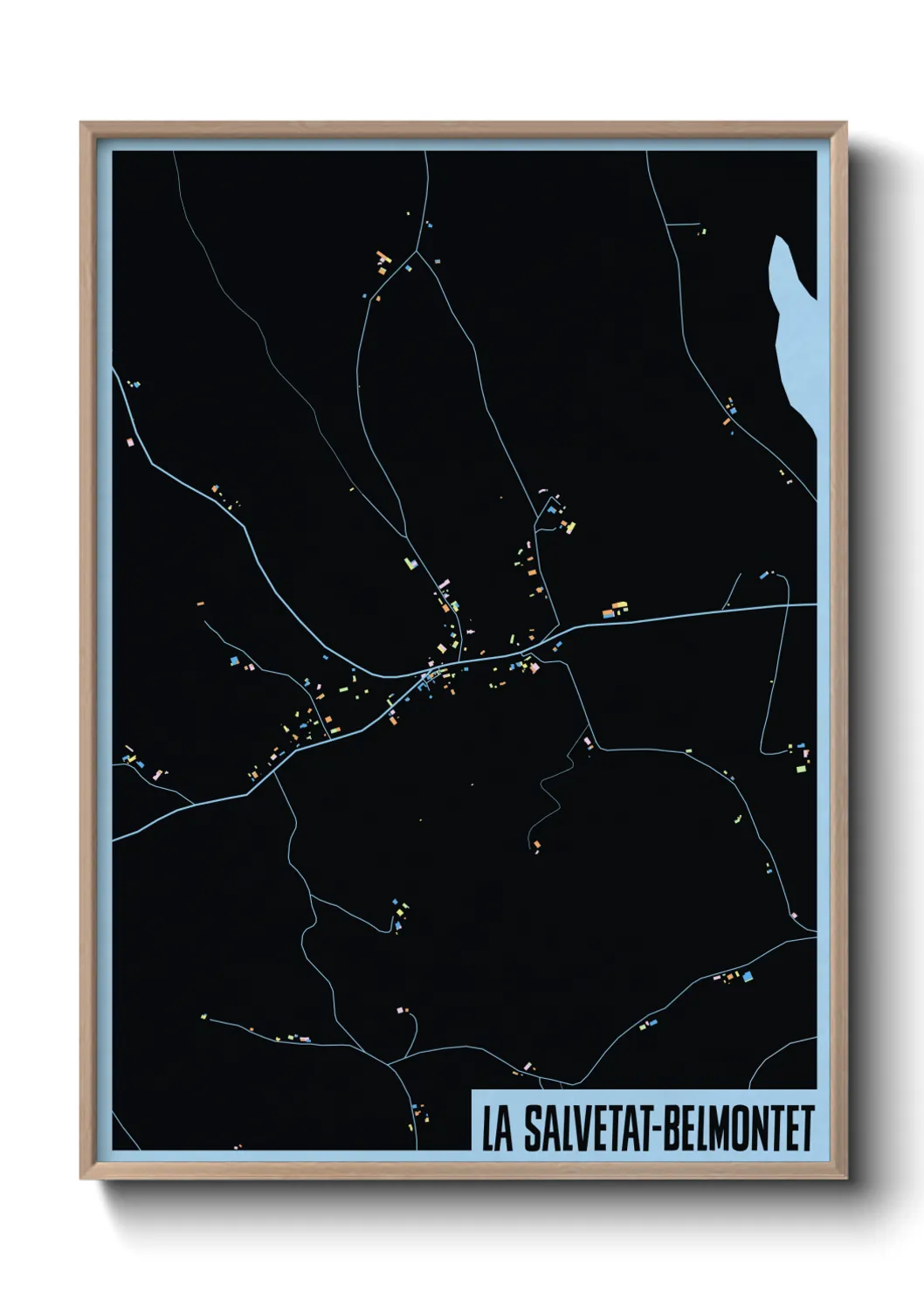 Une affiche de carte sur La Salvetat-Belmontet