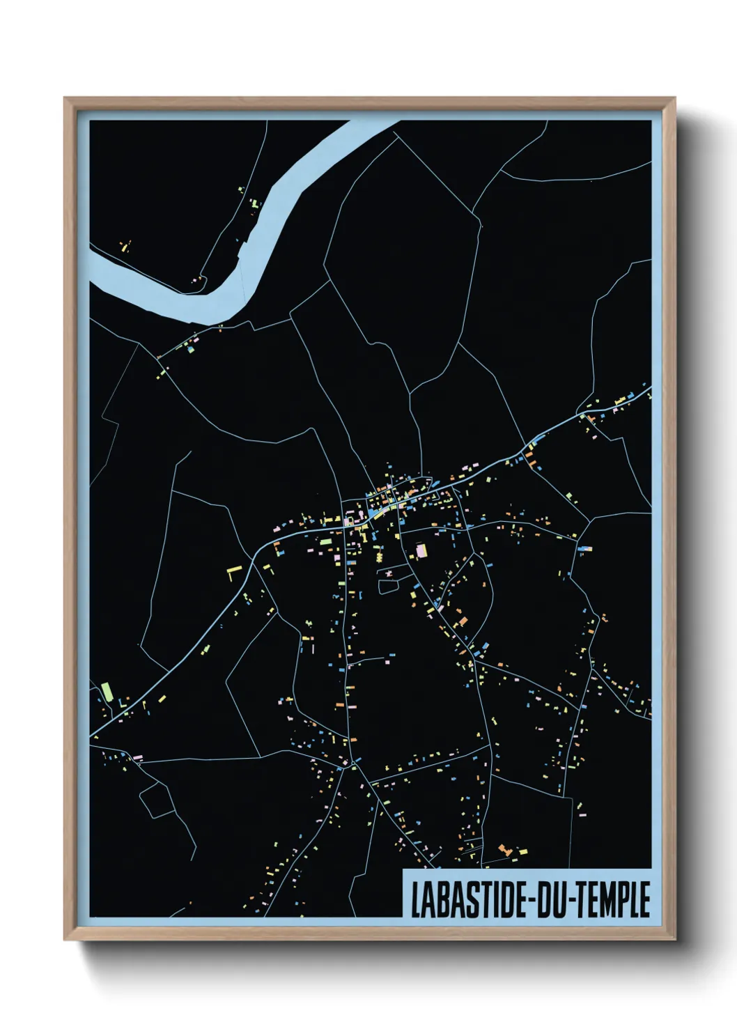 Une affiche de carte sur Labastide-du-Temple