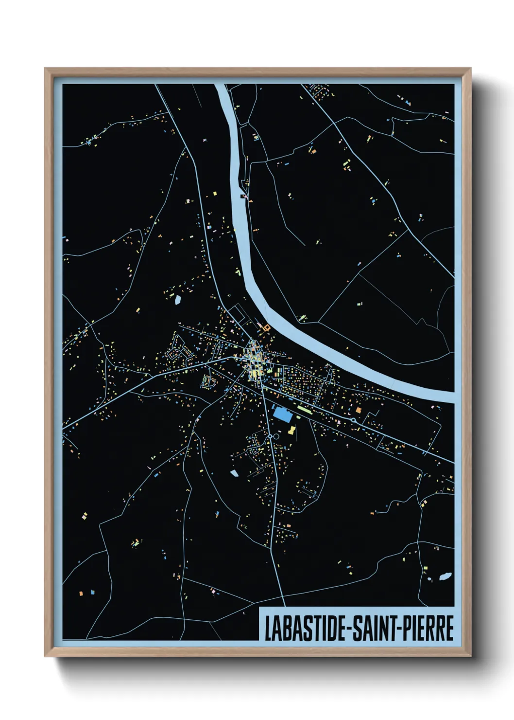 Une affiche de carte sur Labastide-Saint-Pierre