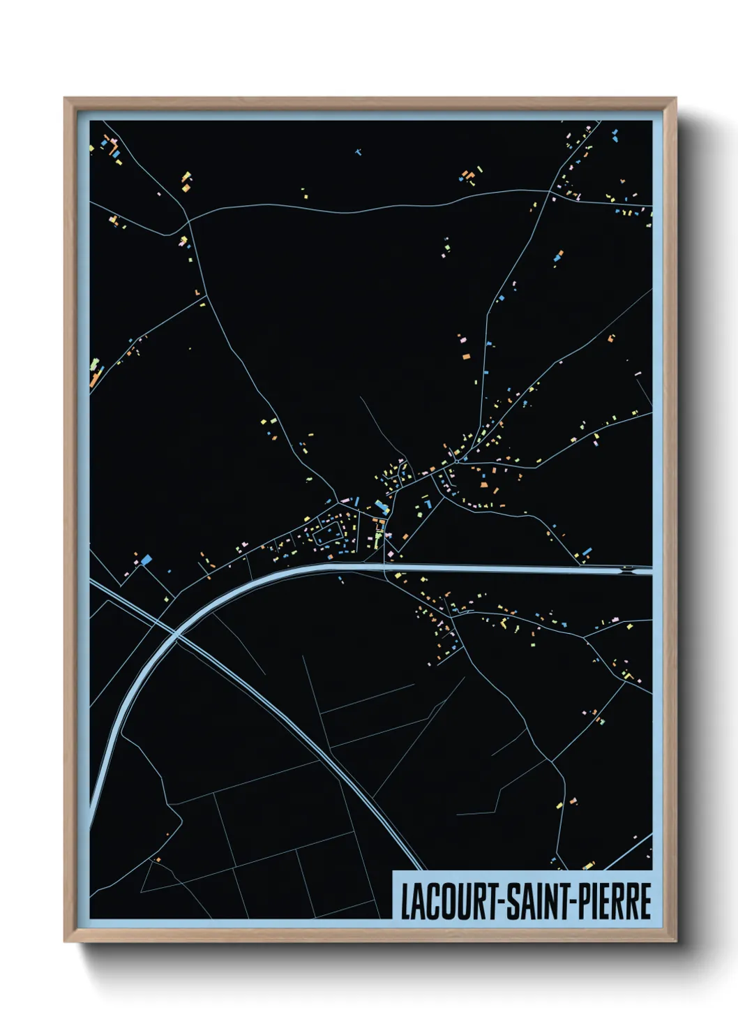 Une affiche de carte sur Lacourt-Saint-Pierre