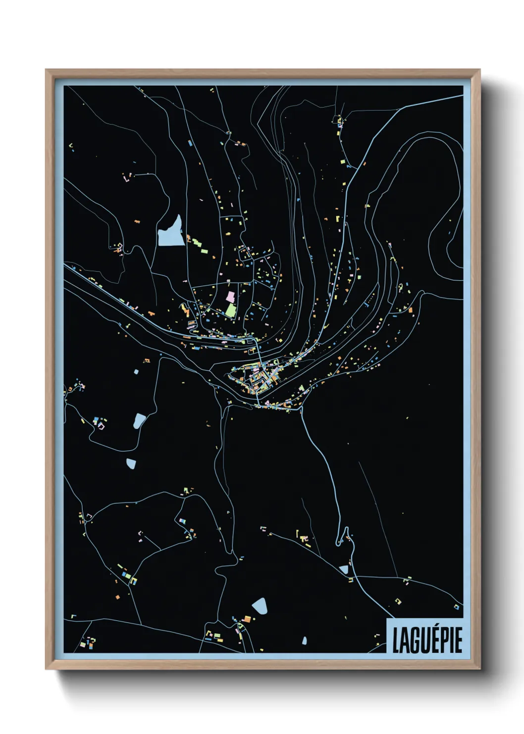 Une affiche de carte sur Laguépie