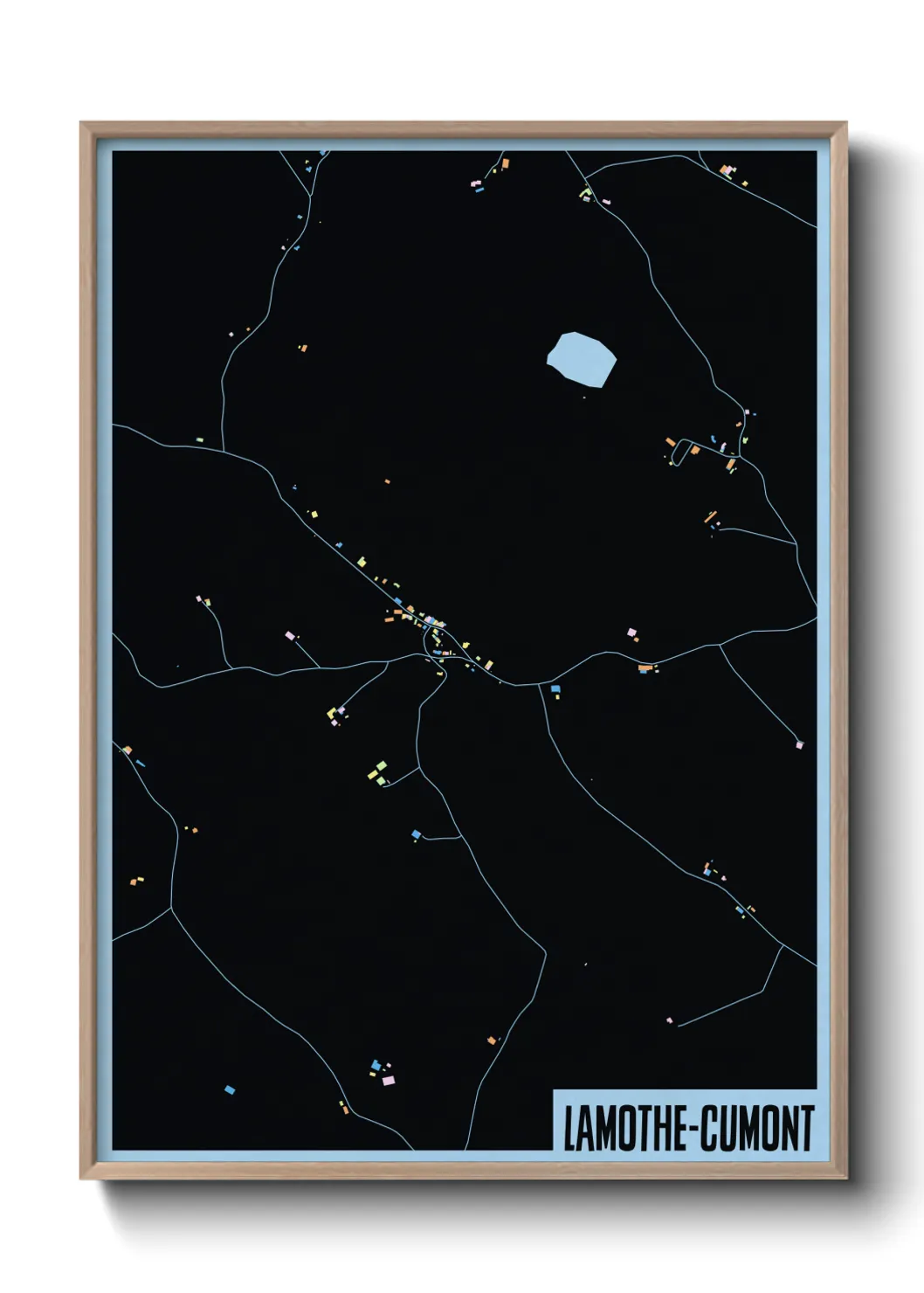 Une affiche de carte sur Lamothe-Cumont