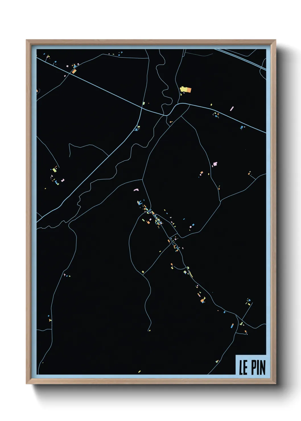 Une affiche de carte sur Le Pin