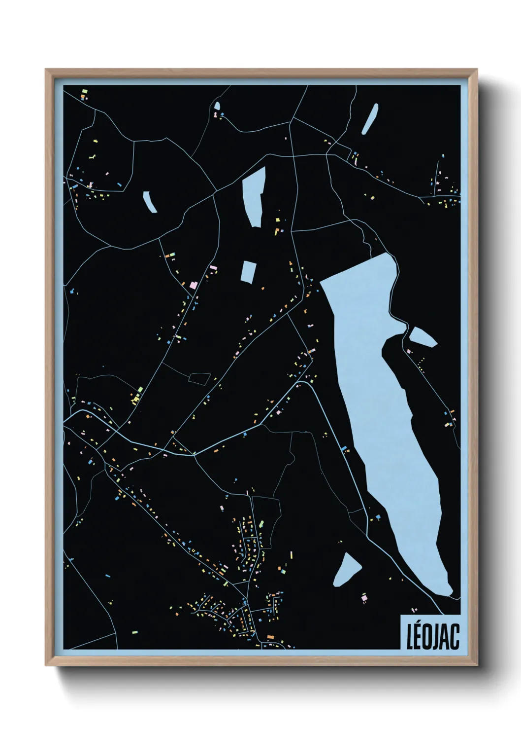 Une affiche de carte sur Léojac