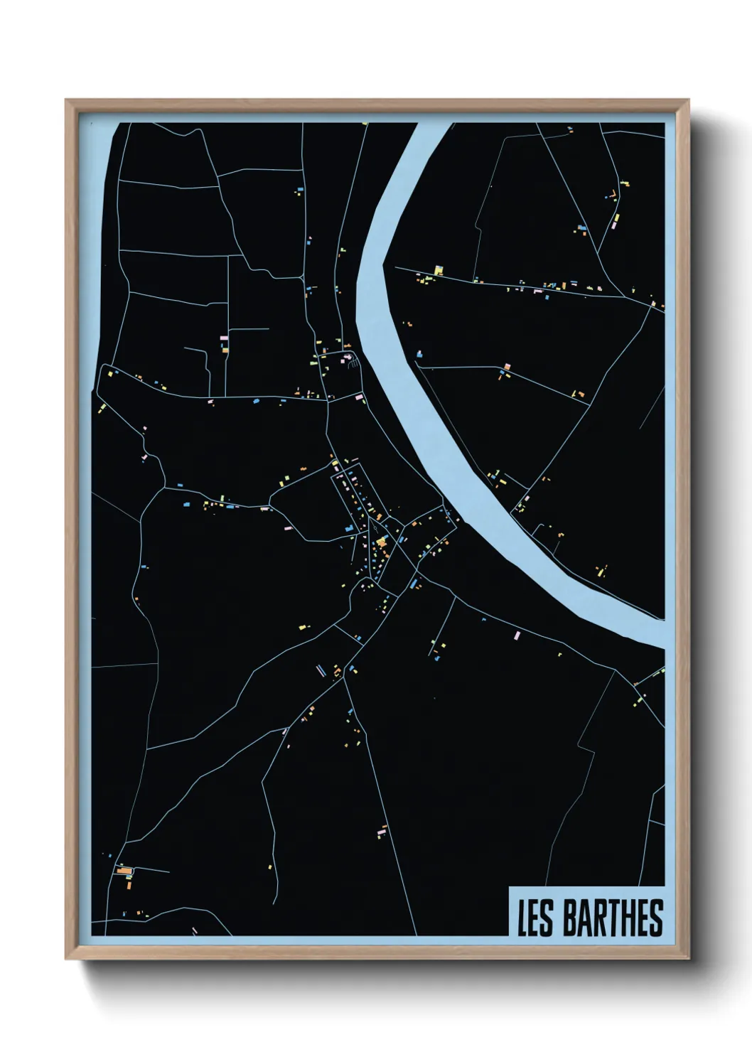 Une affiche de carte sur Les Barthes