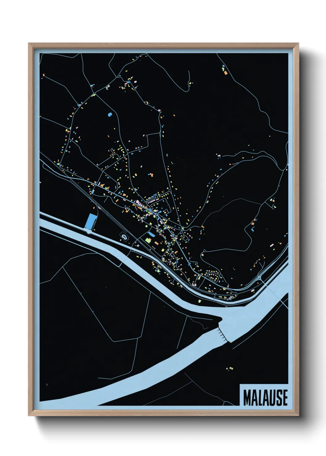 Une affiche de carte sur Malause