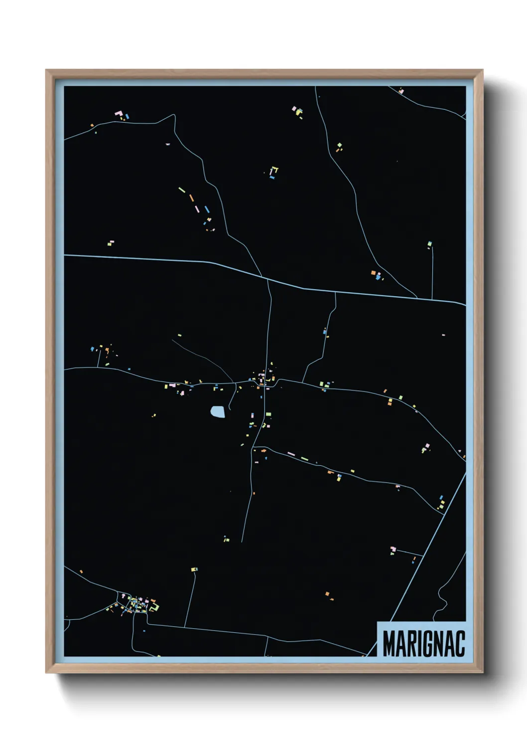 Une affiche de carte sur Marignac