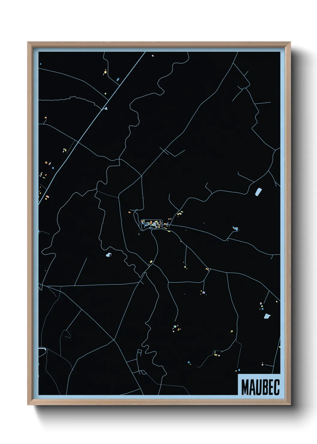 Une affiche de carte sur Maubec