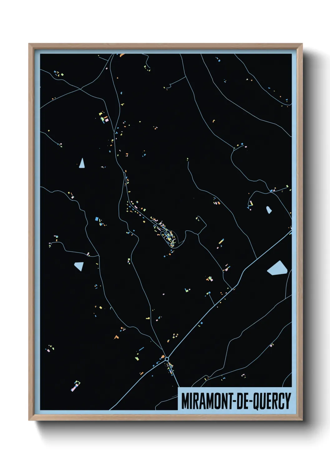 Une affiche de carte sur Miramont-de-Quercy