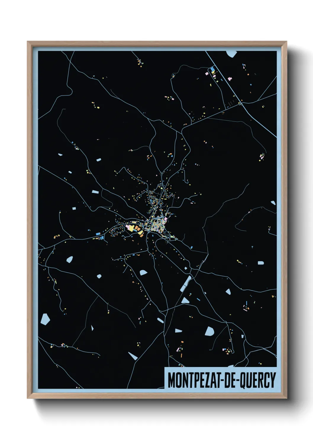 Une affiche de carte sur Montpezat-de-Quercy