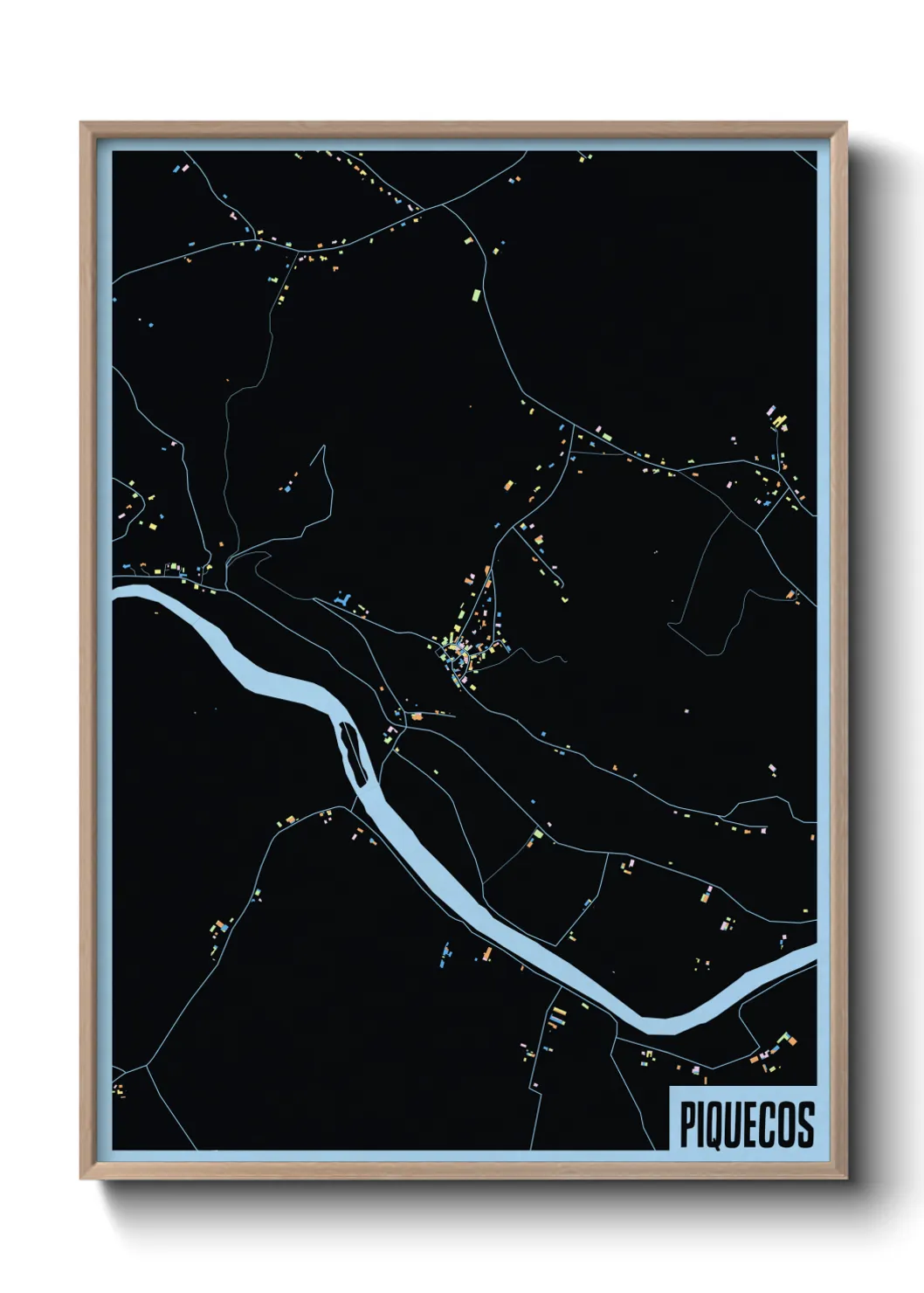 Une affiche de carte sur Piquecos