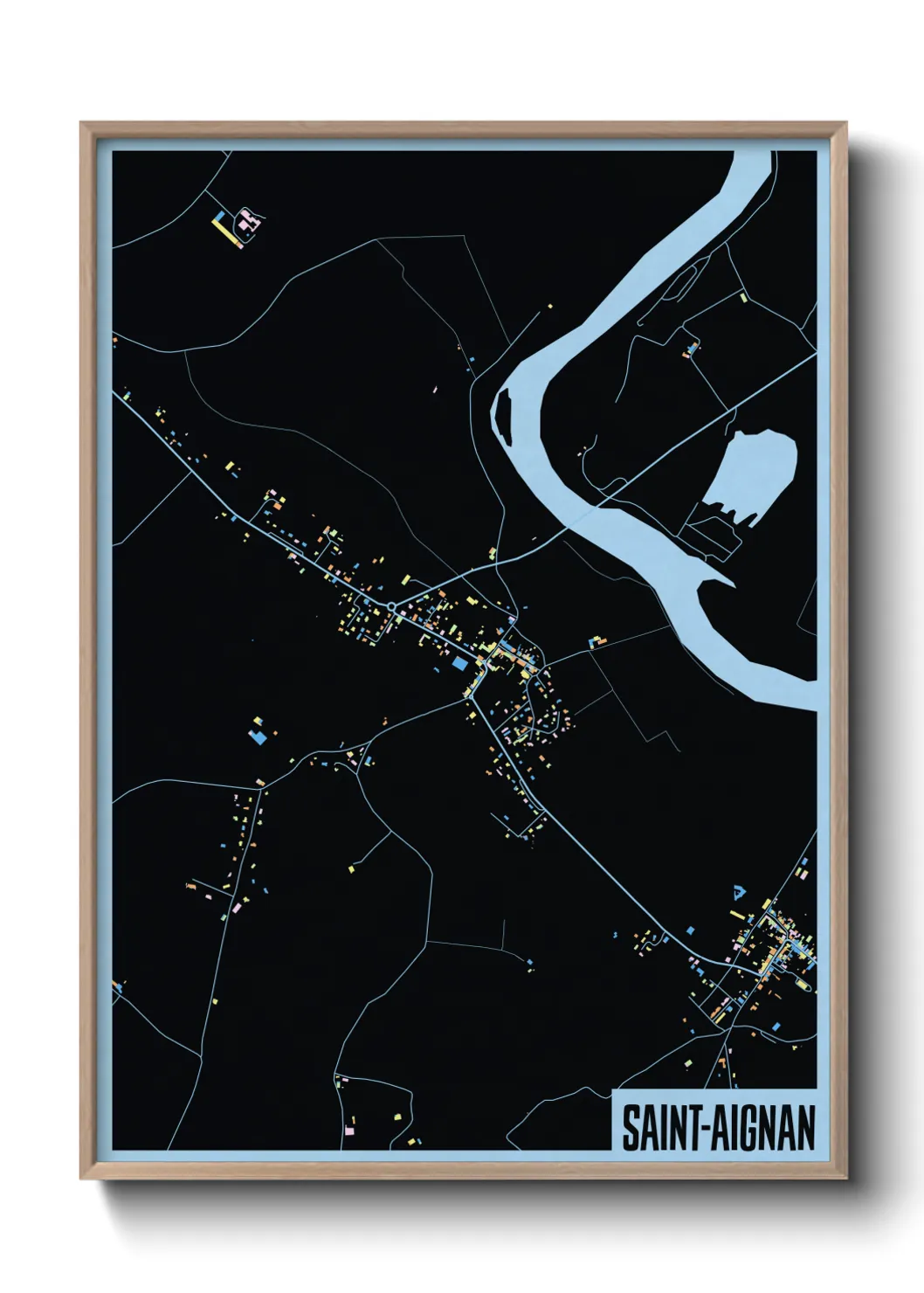 Une affiche de carte sur Saint-Aignan