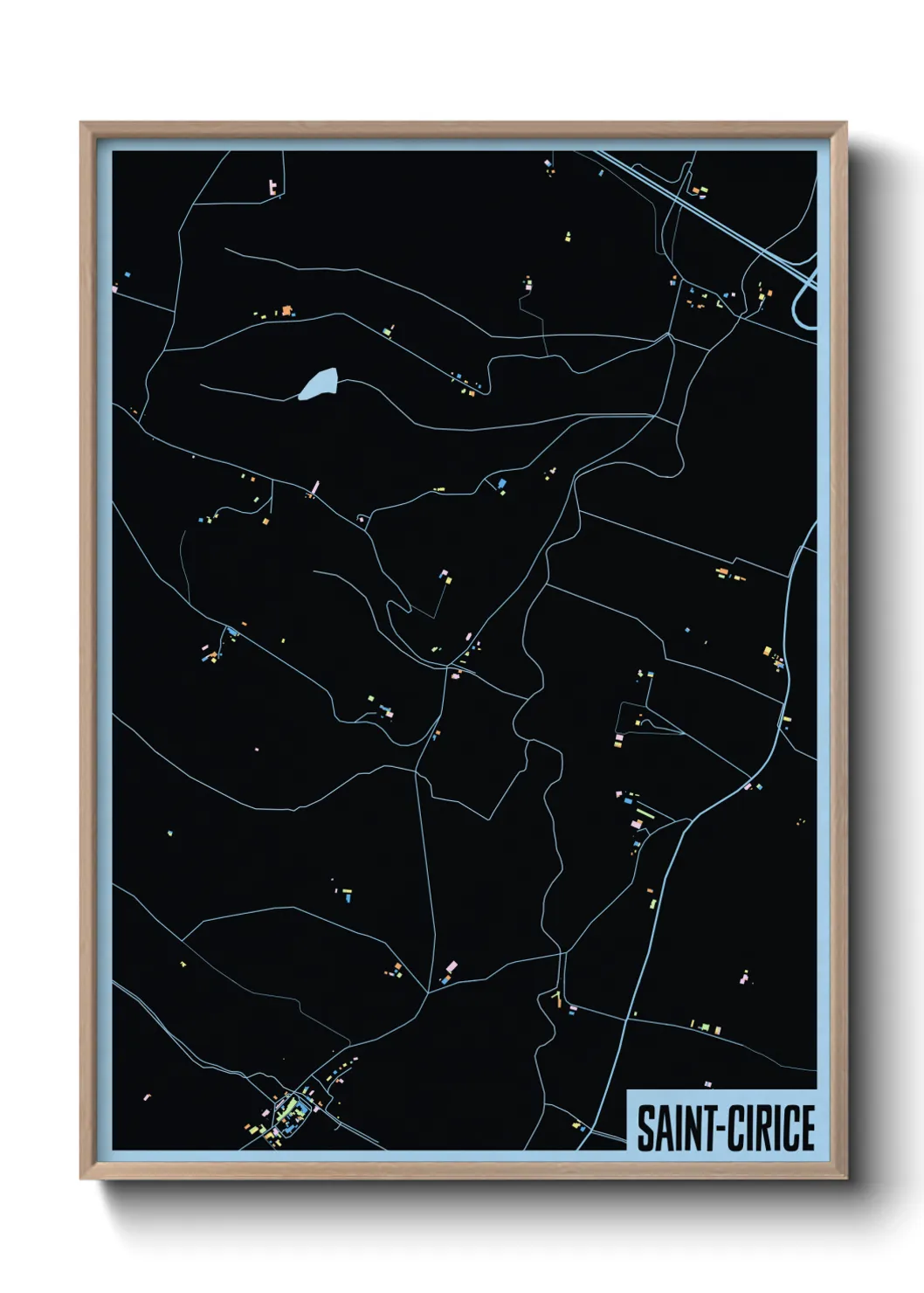 Une affiche de carte sur Saint-Cirice