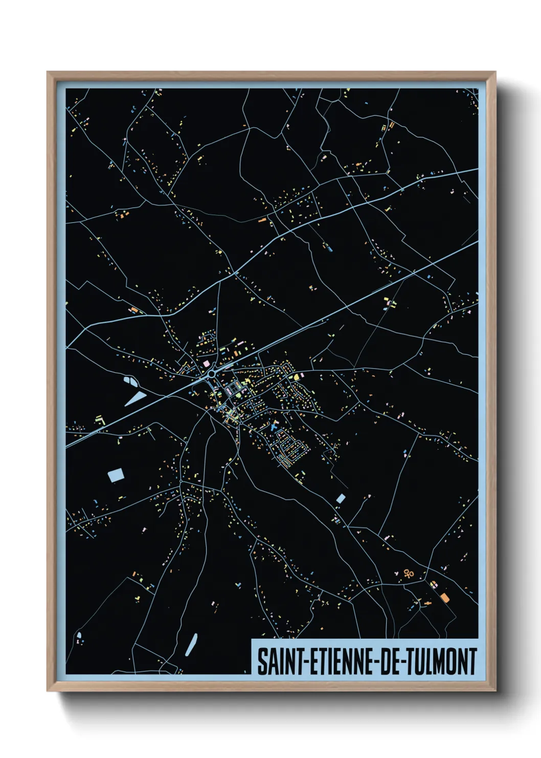 Une affiche de carte sur Saint-Etienne-de-Tulmont