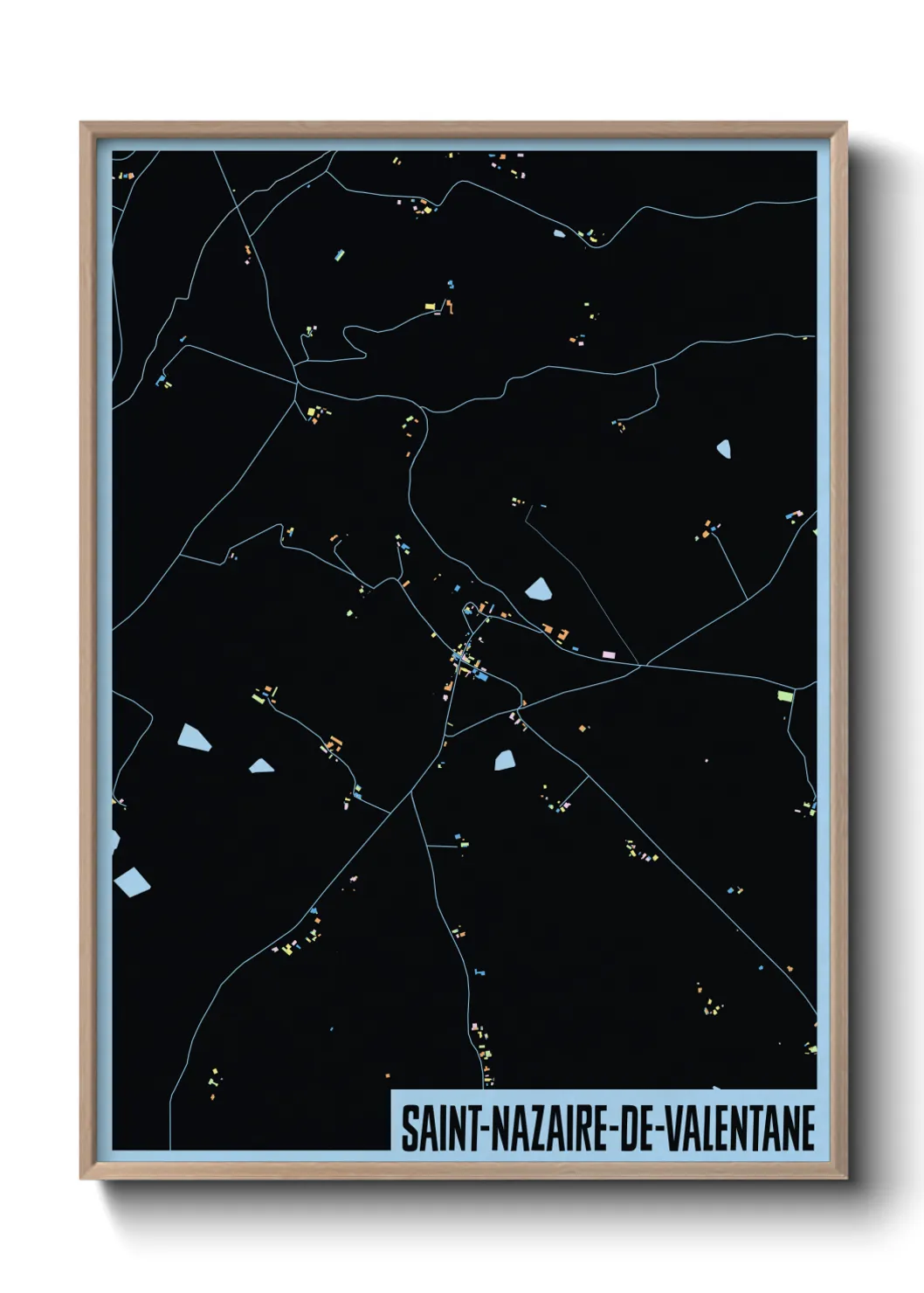 Une affiche de carte sur Saint-Nazaire-de-Valentane