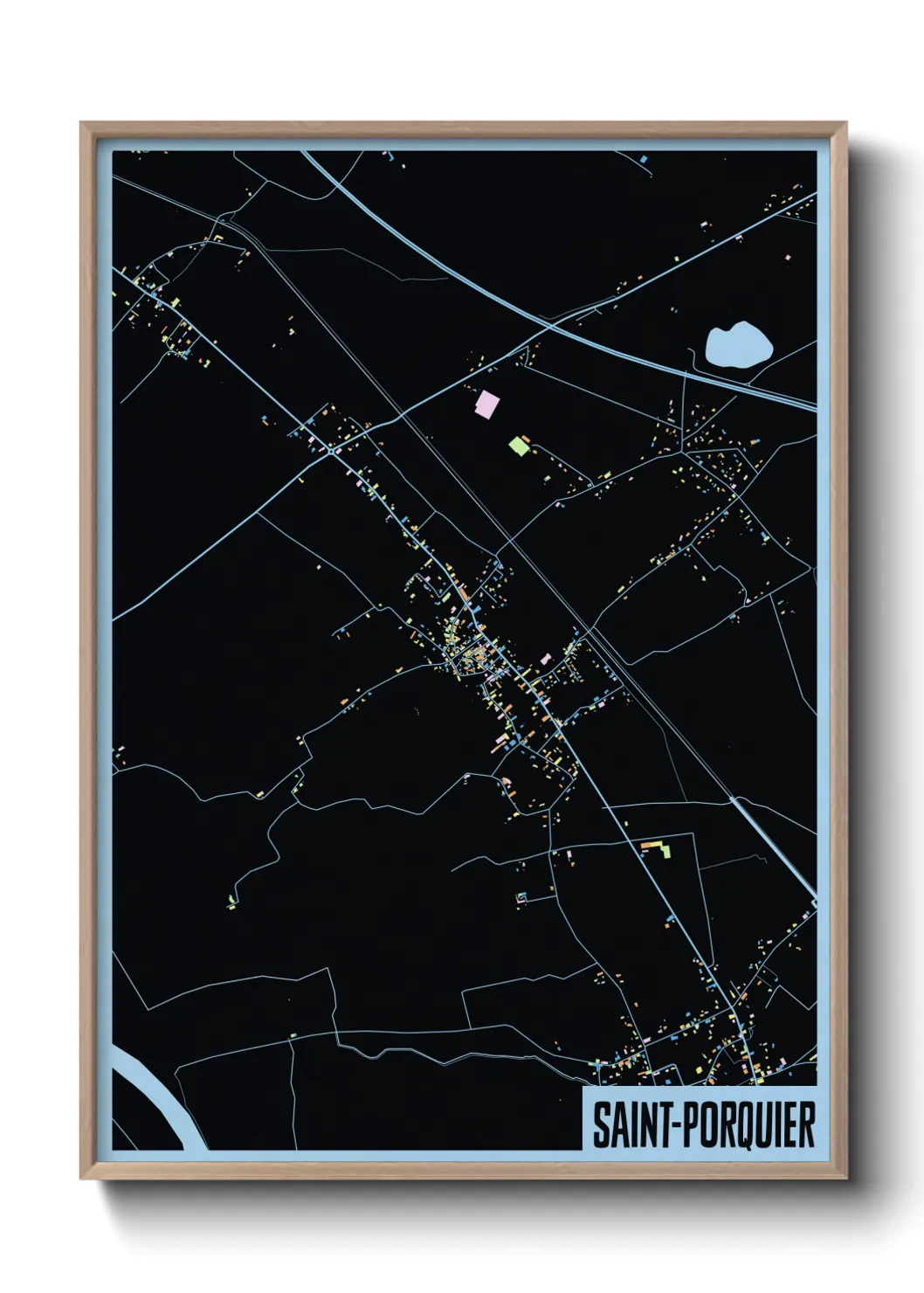 Une affiche de carte sur Saint-Porquier