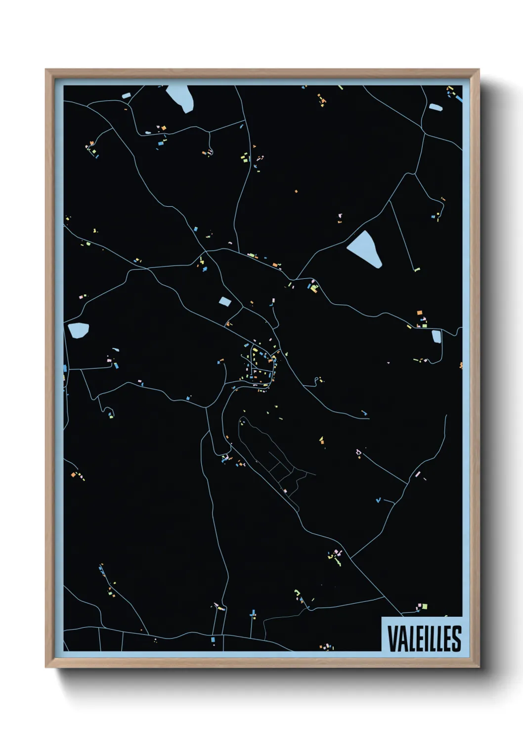 Une affiche de carte sur Valeilles