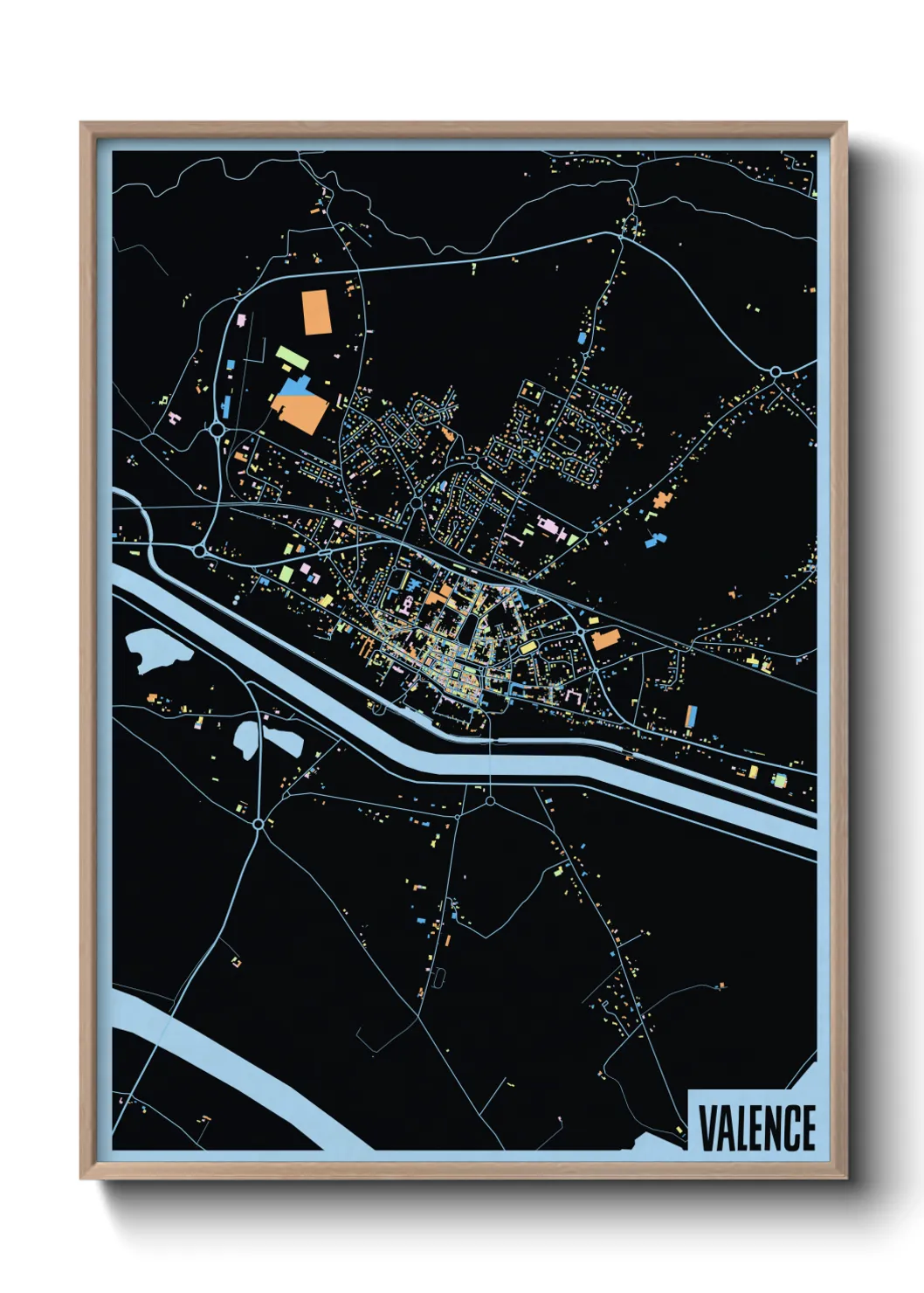 Une affiche de carte sur Valence