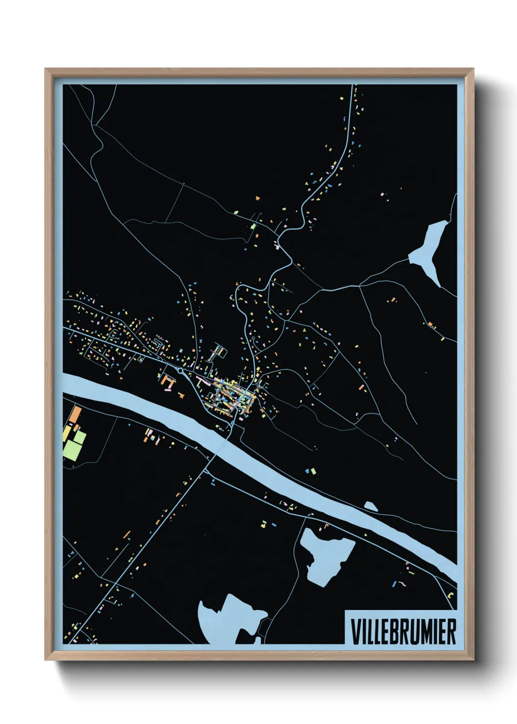 Une affiche de carte sur Villebrumier