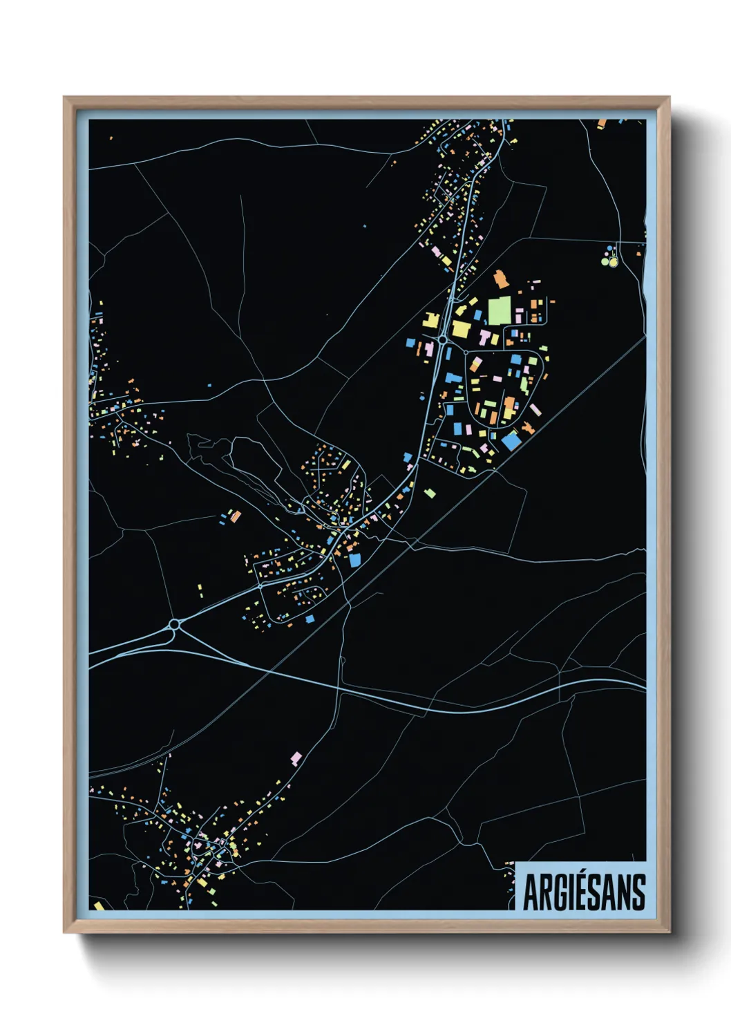 Une affiche de carte sur Argiésans