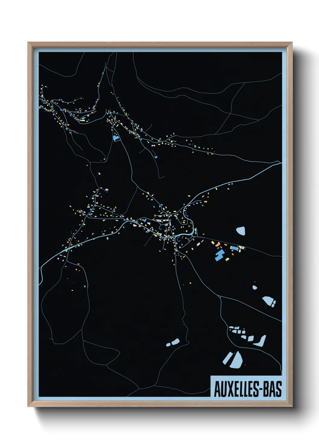 Une affiche de carte sur Auxelles-Bas