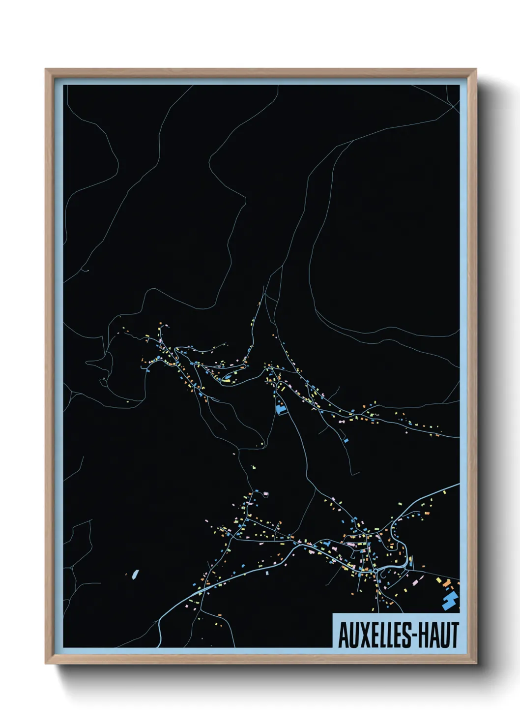 Une affiche de carte sur Auxelles-Haut