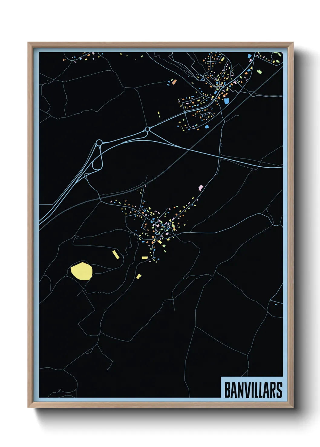 Une affiche de carte sur Banvillars