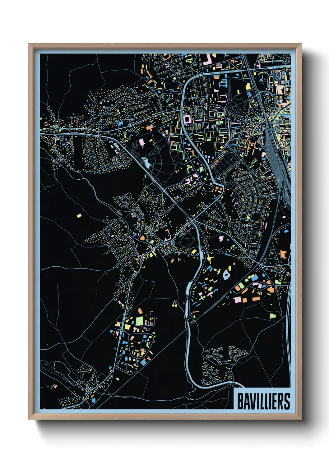 Une affiche de carte sur Bavilliers