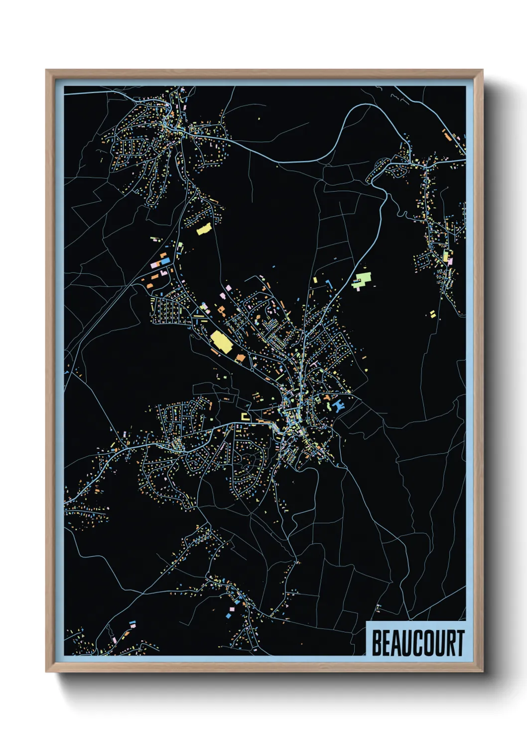 Une affiche de carte sur Beaucourt