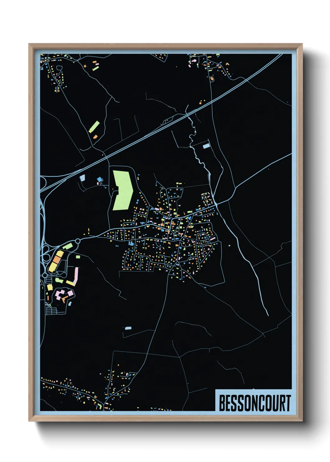 Une affiche de carte sur Bessoncourt