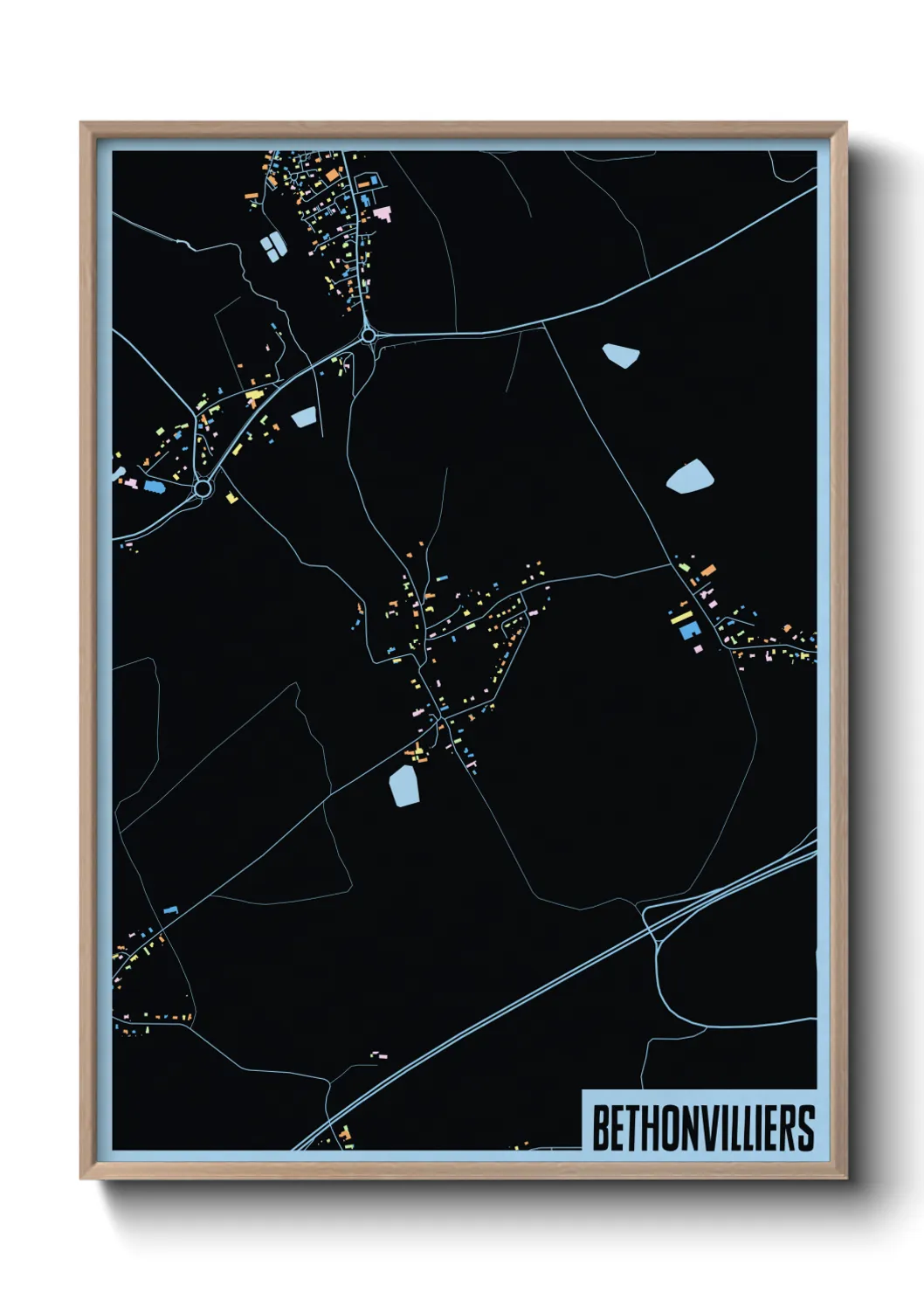 Une affiche de carte sur Bethonvilliers