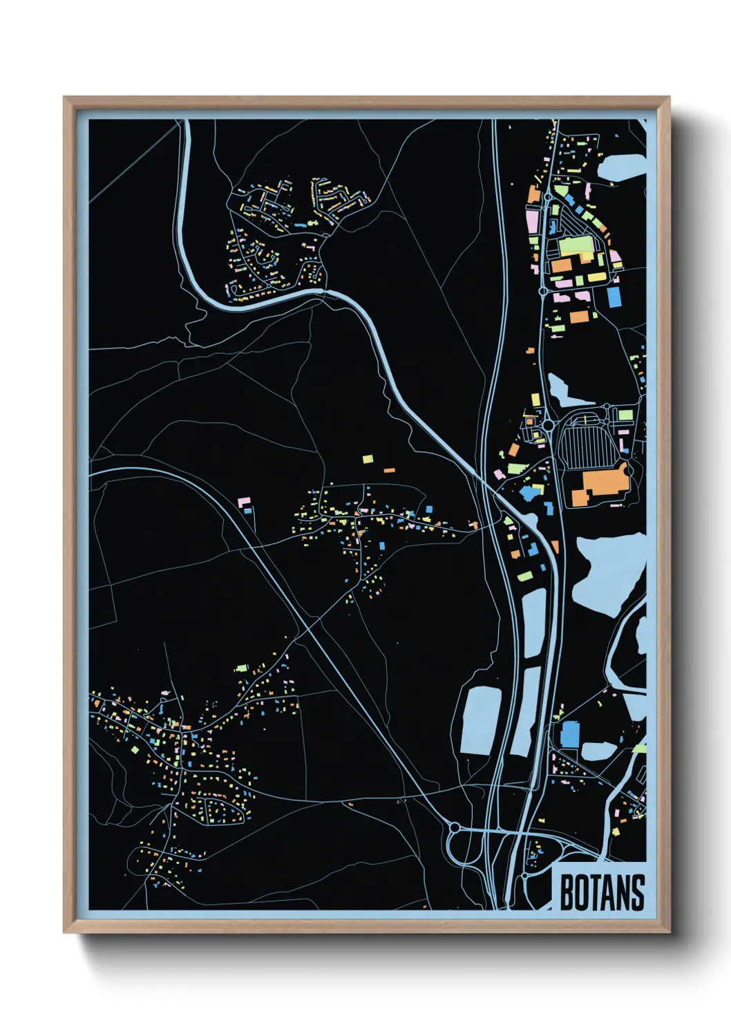 Une affiche de carte sur Botans