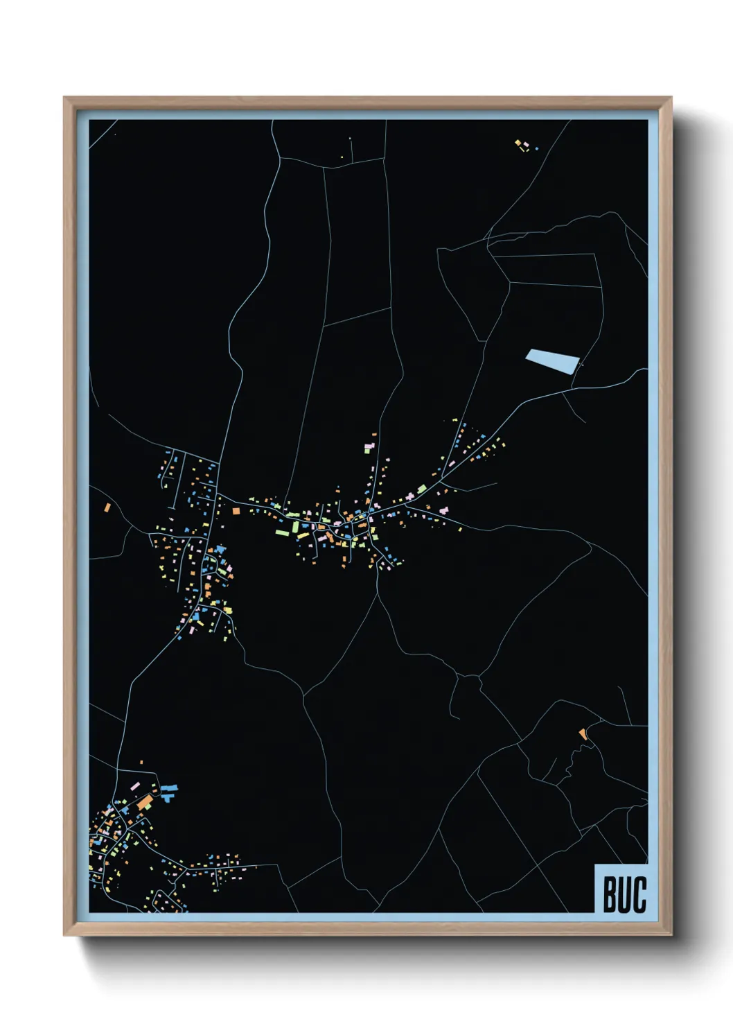 Une affiche de carte sur Buc