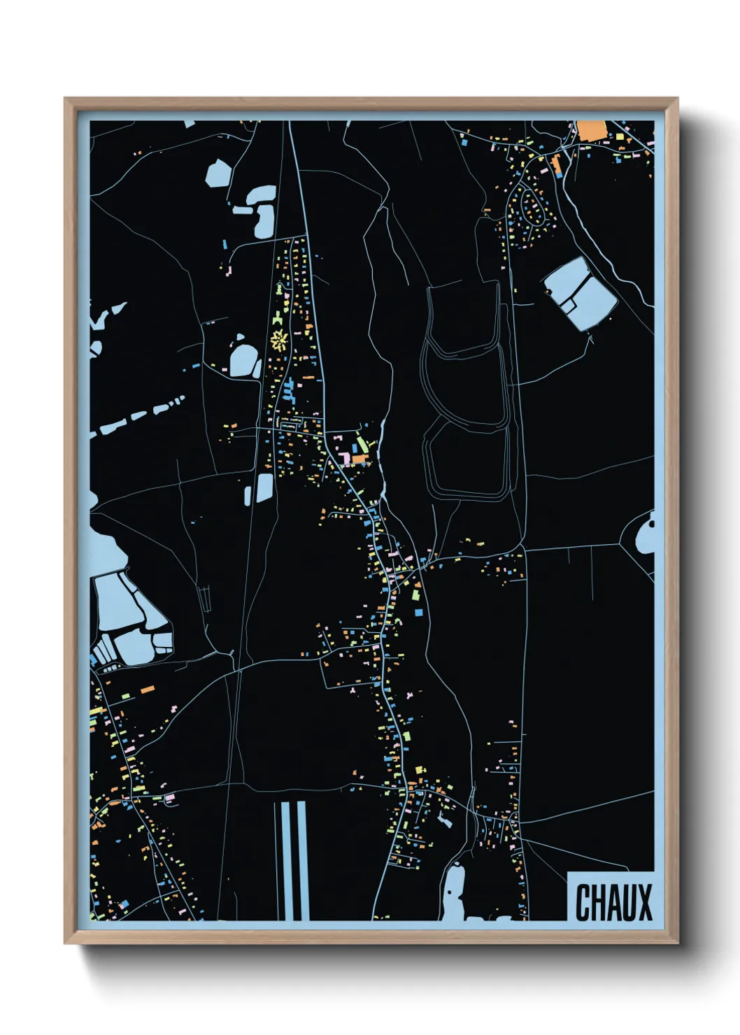 Une affiche de carte sur Chaux