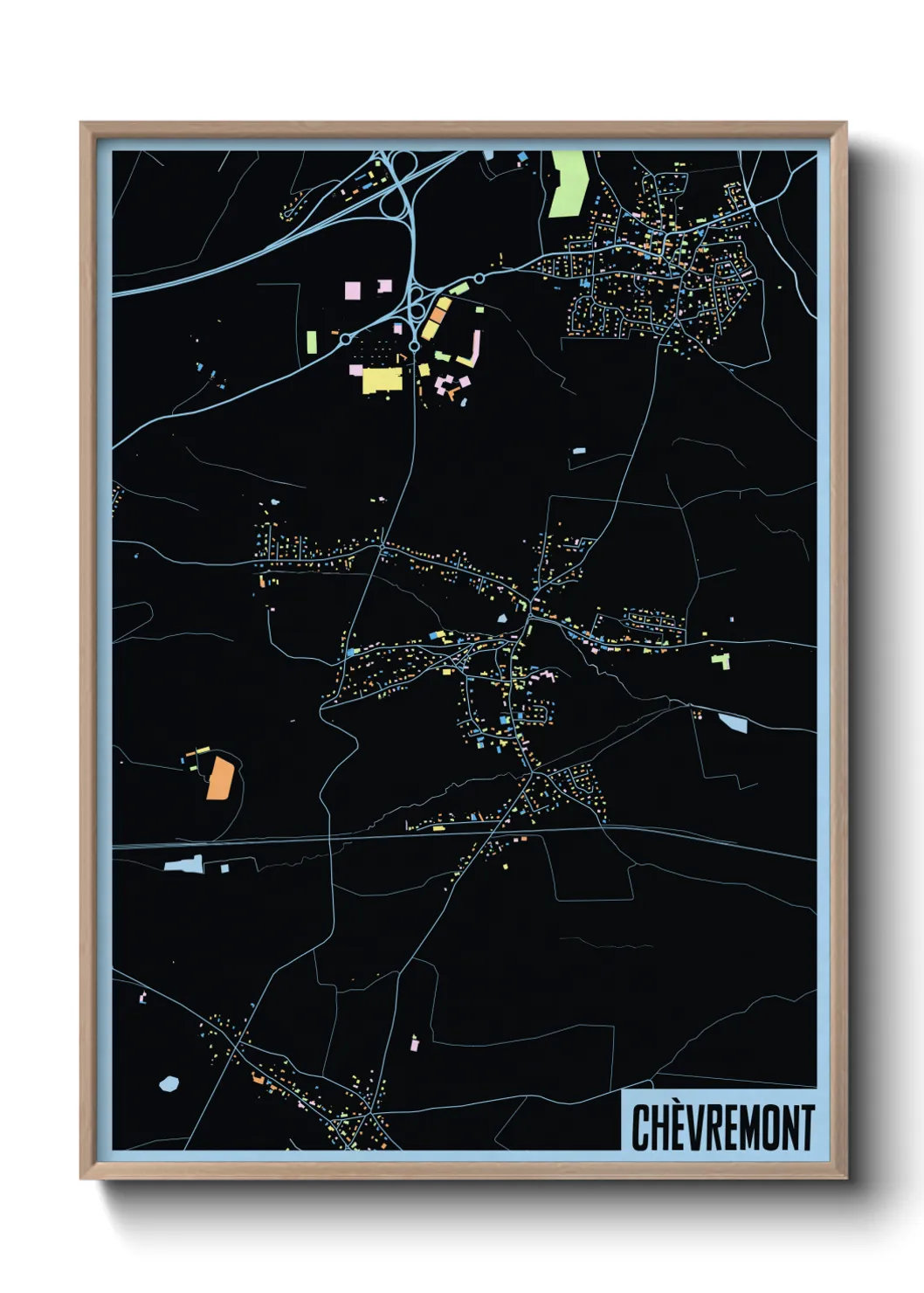 Une affiche de carte sur Chèvremont