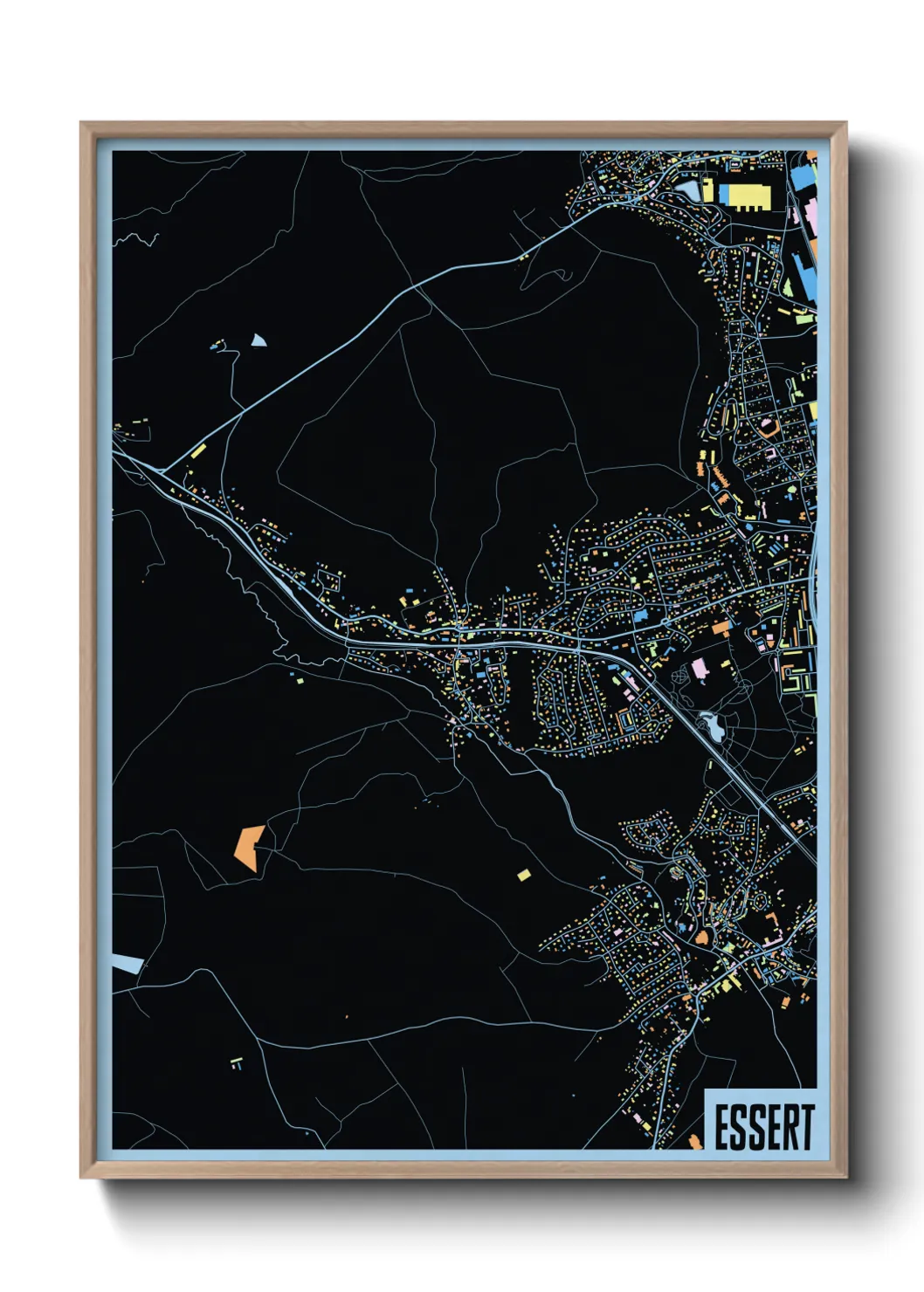 Une affiche de carte sur Essert