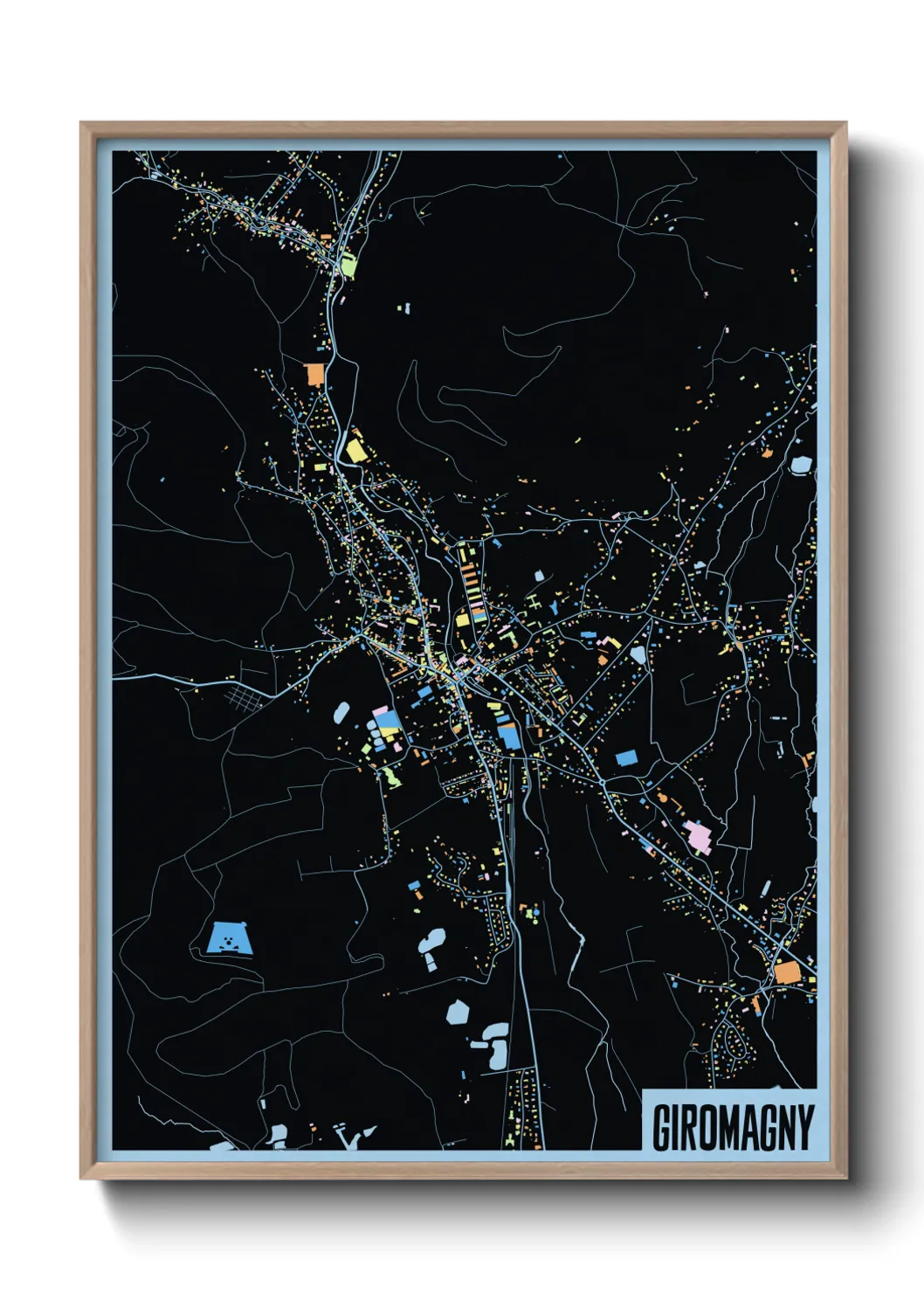 Une affiche de carte sur Giromagny