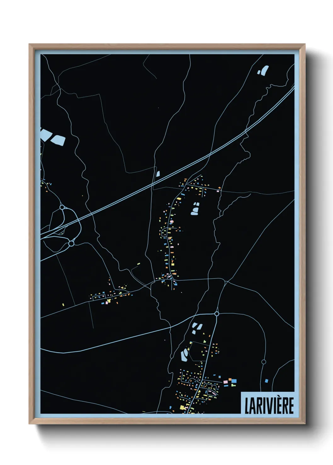 Une affiche de carte sur Larivière