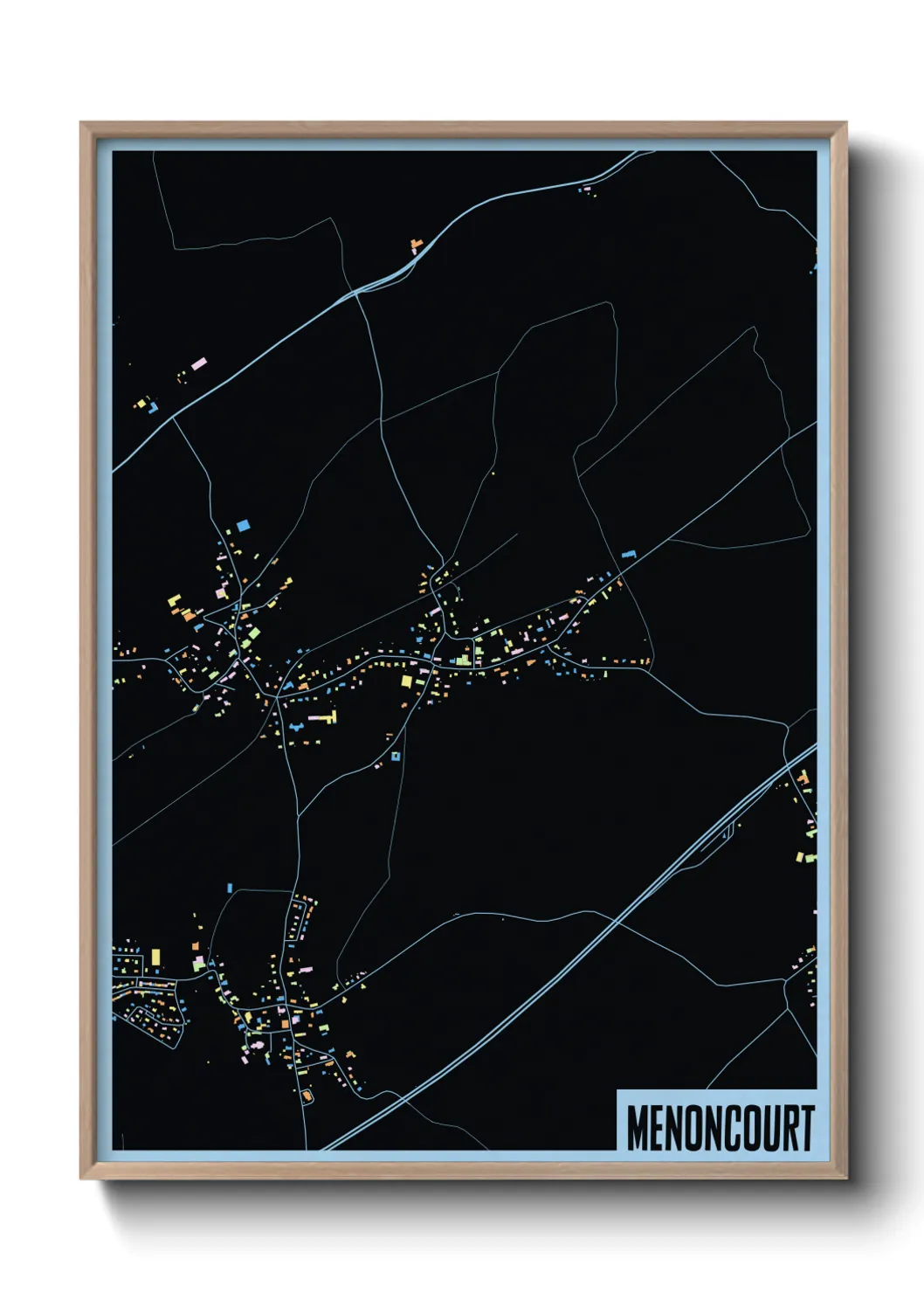 Une affiche de carte sur Menoncourt