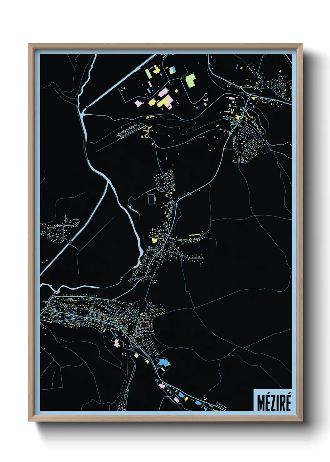 Une affiche de carte sur Méziré