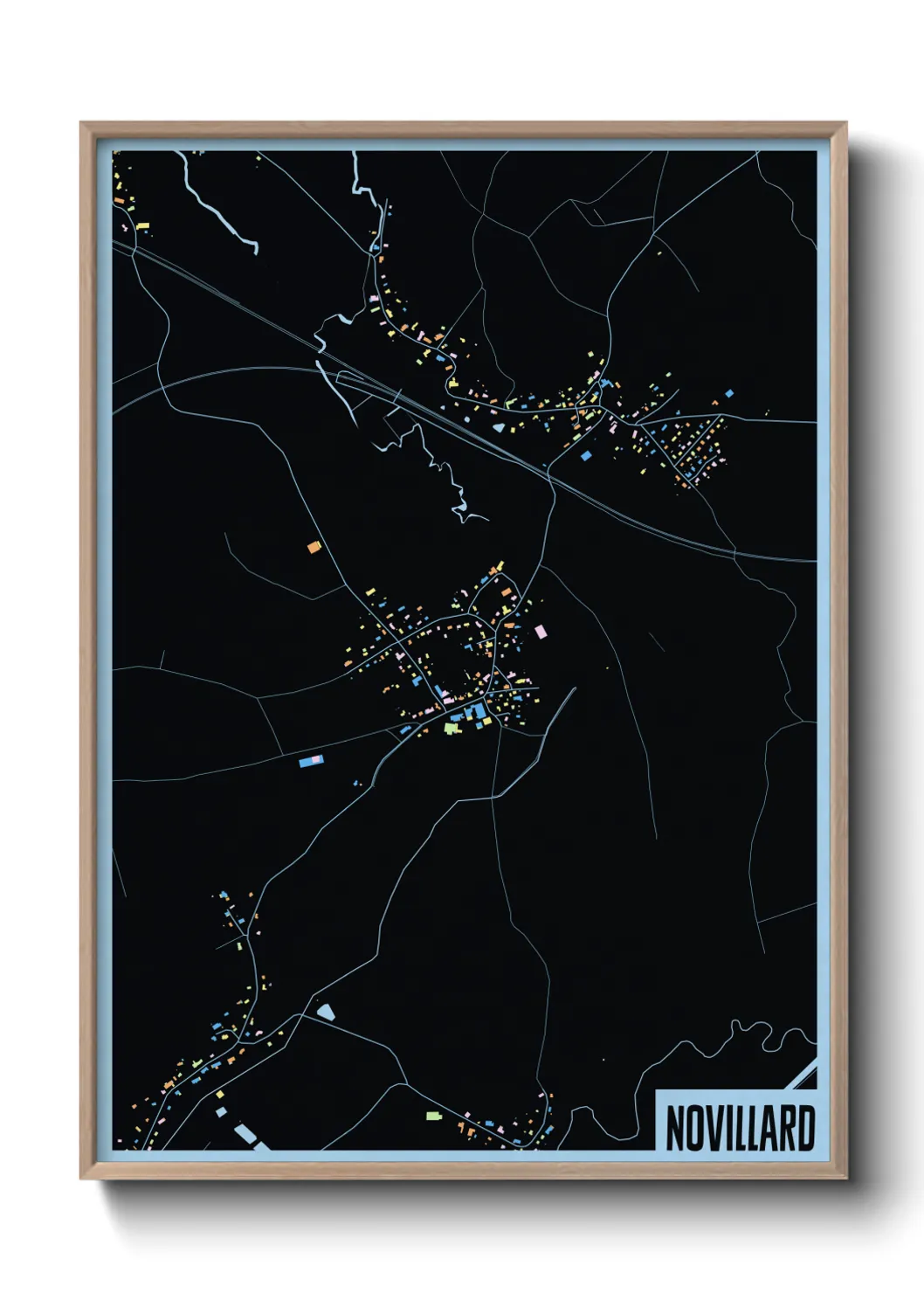 Une affiche de carte sur Novillard