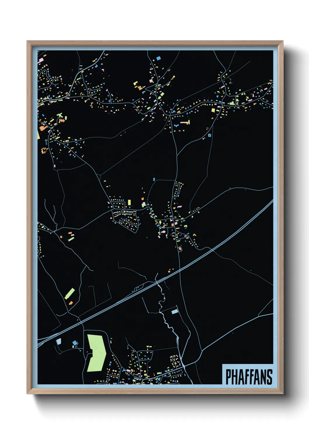 Une affiche de carte sur Phaffans