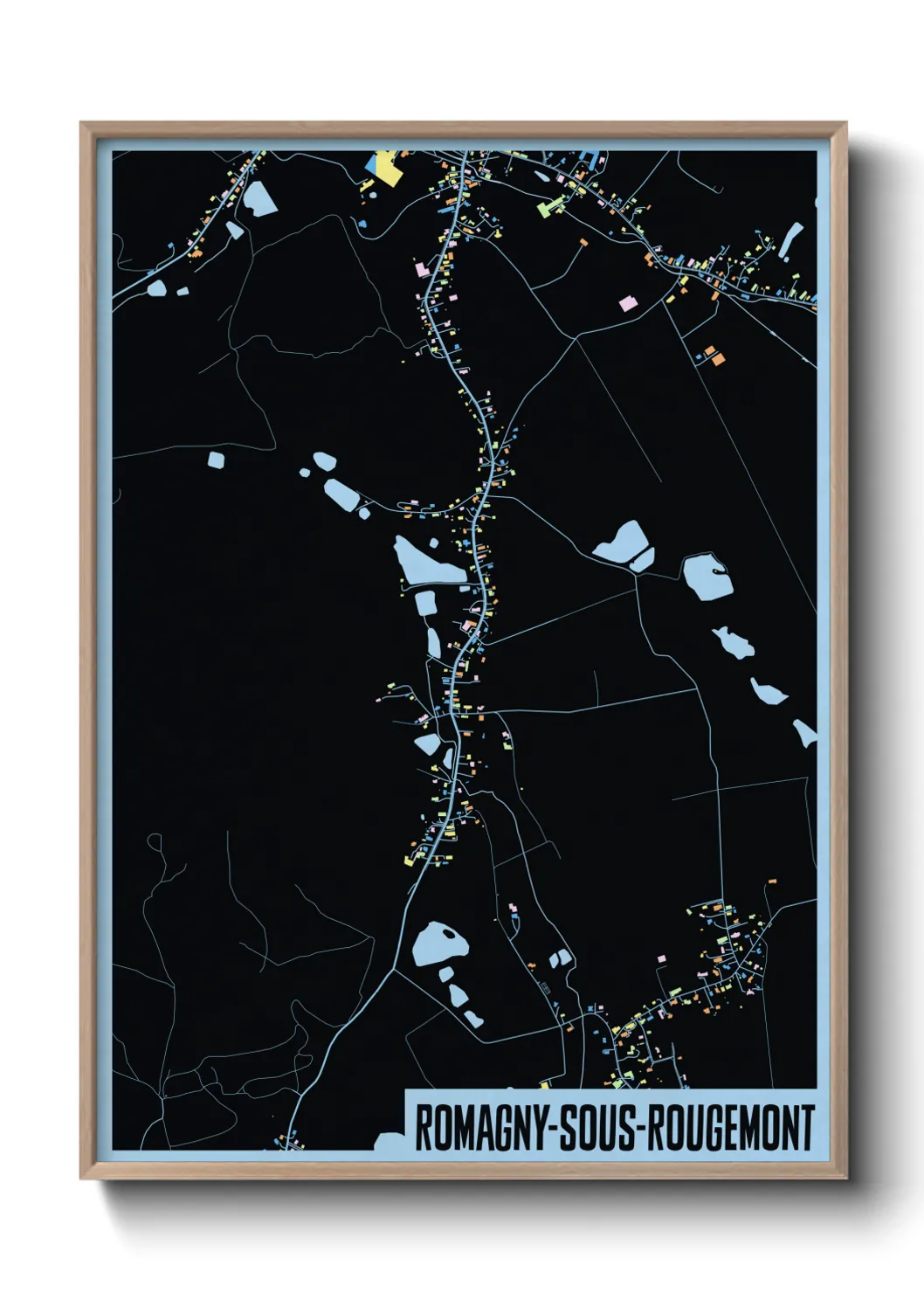 Une affiche de carte sur Romagny-sous-Rougemont