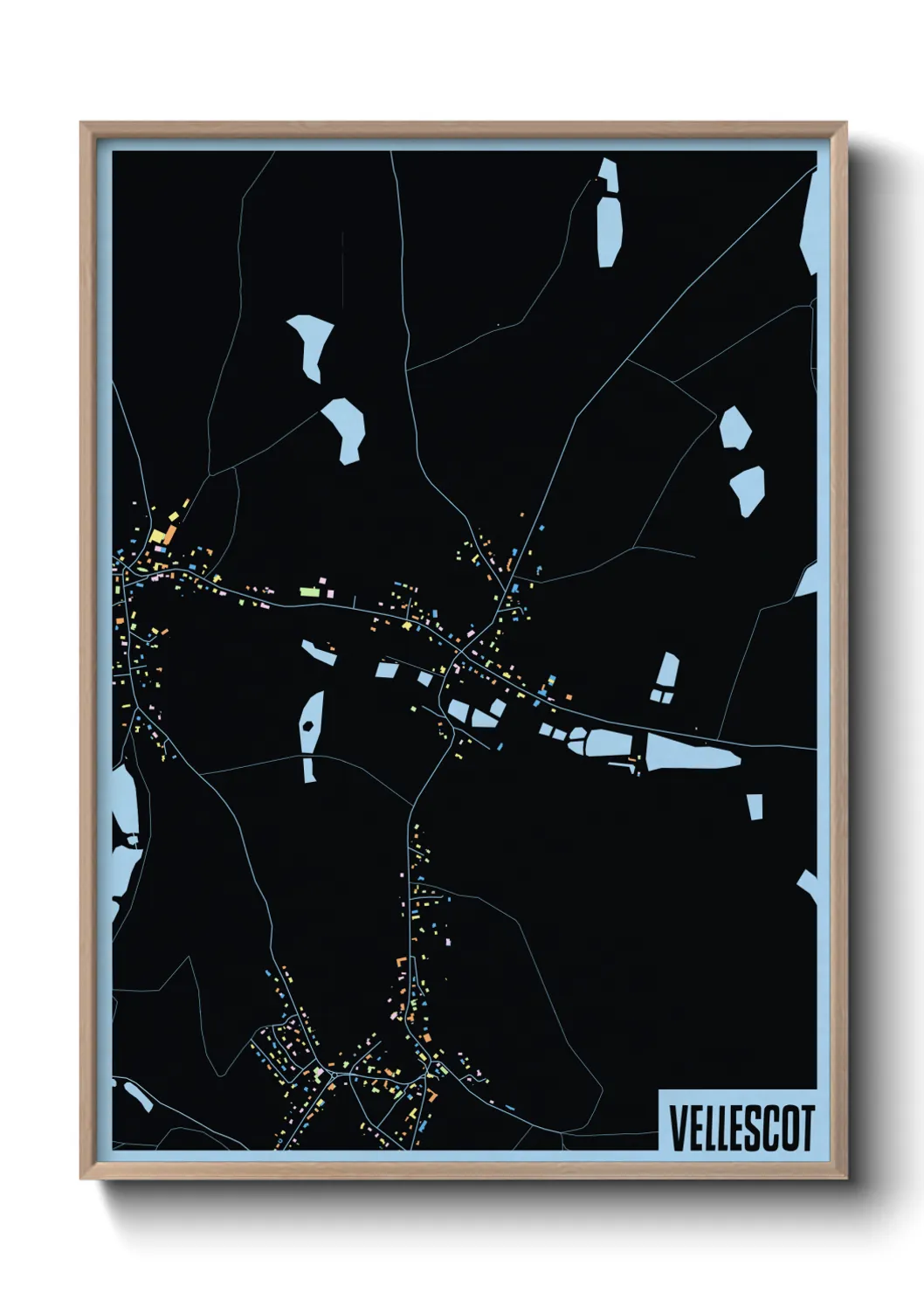 Une affiche de carte sur Vellescot