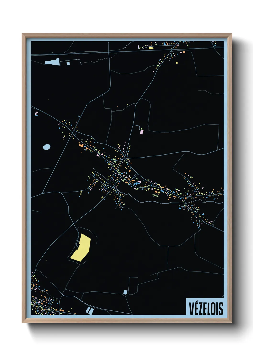 Une affiche de carte sur Vézelois