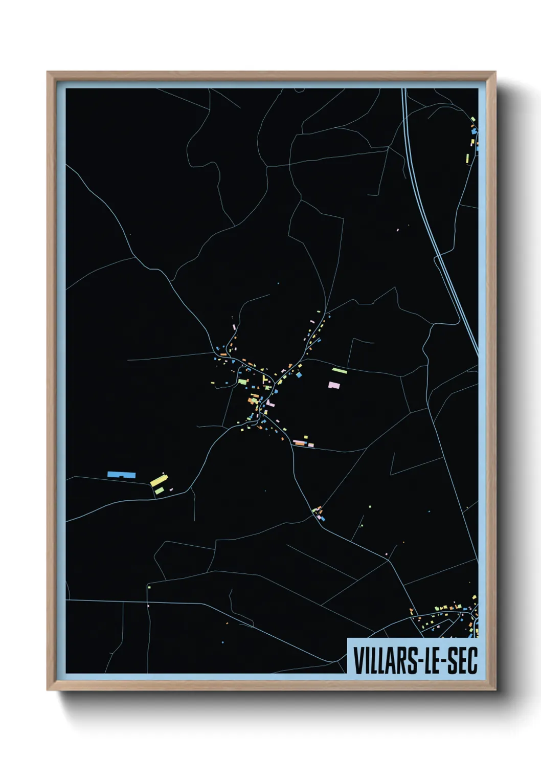 Une affiche de carte sur Villars-le-Sec